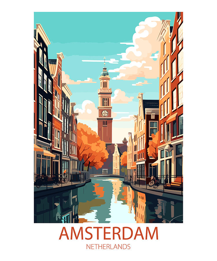 Amsterdam Netherlands Mixed Media by Travel Posters