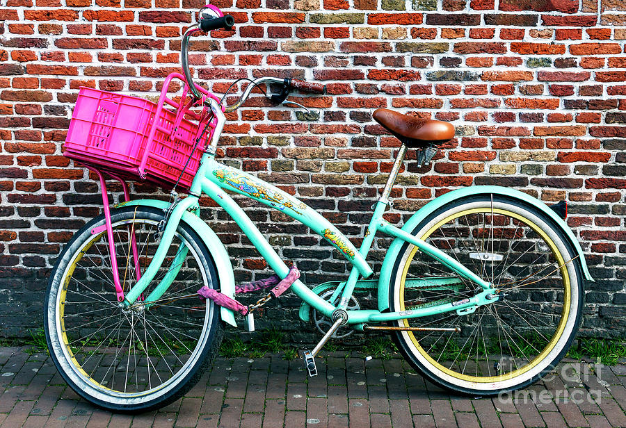 Amsterdam Pink Bike Basket in the Netherlands Photograph by John Rizzuto