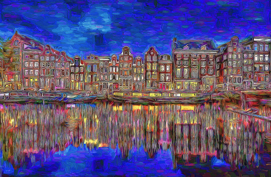 Amsterdam reflection Painting by Nenad Vasic