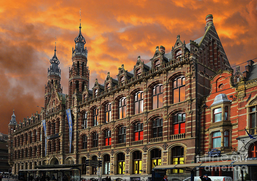 Amsterdams former Main Post Office and now transformed into the Magna Plaza Photograph by Gunther Allen