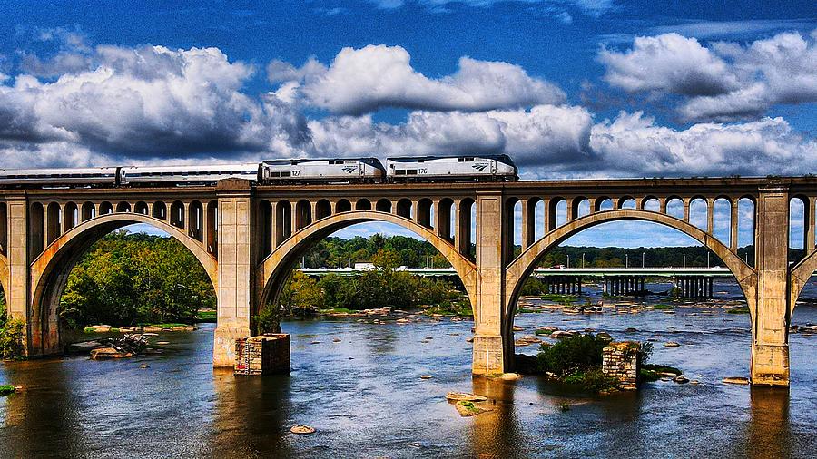 Amtrak along the James River  Photograph by Stephen Dorton