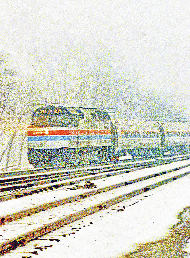 AMTRAK train in the snow Photograph by Bill Jonscher