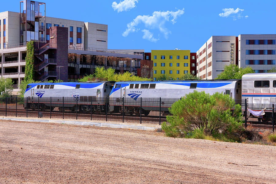 Amtrak train service at Tucson station AZ Photograph by Chris Smith