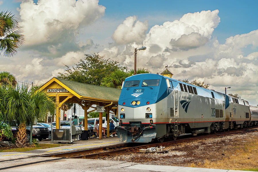 Amtraks Northbound Silver Meteor at Kissimmee, FL Photograph by Matthew Irvin