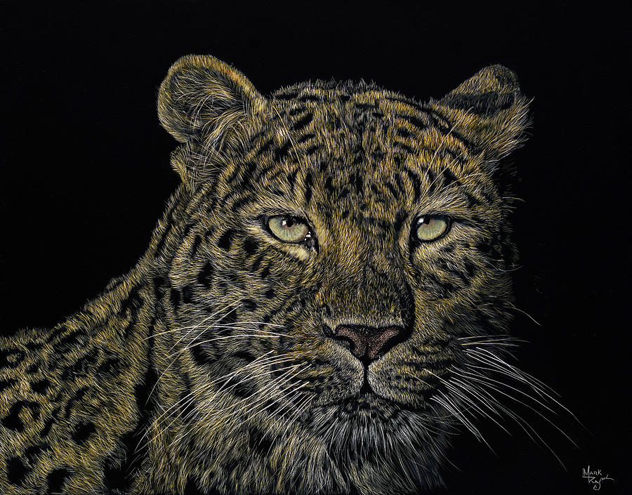 Amur Leopard Painting by Mark Ray
