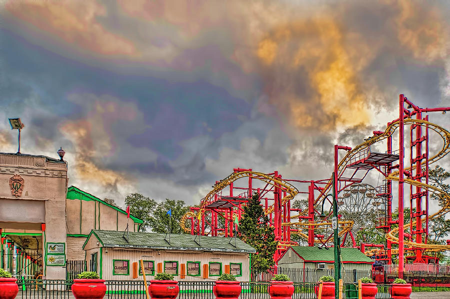 Amusement park in a storm Photograph by Cordia Murphy