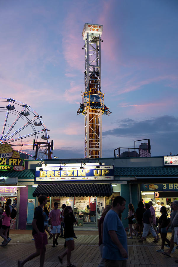Amusement Park Rides at Ocean City Boardwalk Photograph by Mark Stout