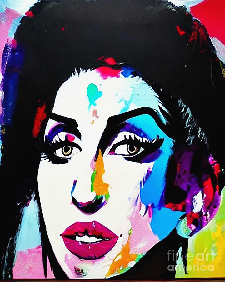 Amy Winehouse Abstract Art Mixed Media by Lisa Von - Fine Art America