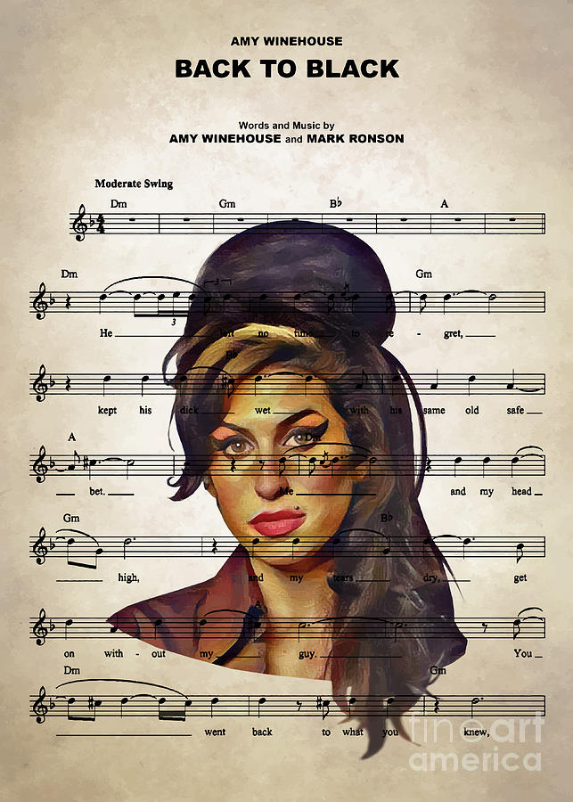 Amy Winehouse Digital Art - Amy Winehouse - Back To Black by Bo Kev