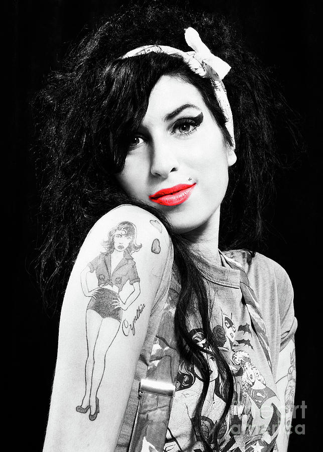 Amy Winehouse Black And White Print Photograph By Hang Nhu Thuy