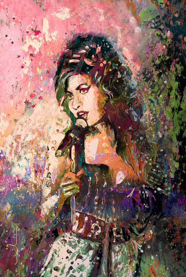 Amy Winehouse Collage Painting by Miki De Goodaboom