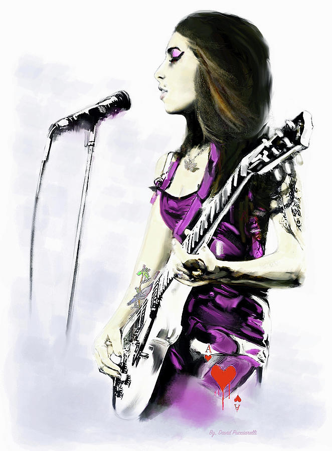 Amy Winehouse  For A Moment Painting by Iconic Images Art Gallery David Pucciarelli