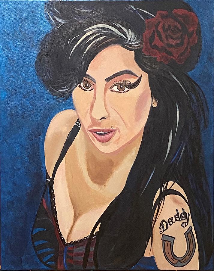 Amy Winehouse-Lioness Painting by Bill Manson
