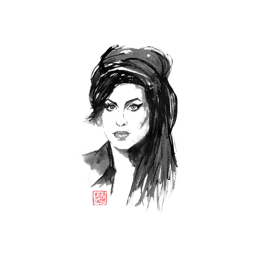 Amy Winehouse Drawing - Amy Winehouse by Pechane Sumie