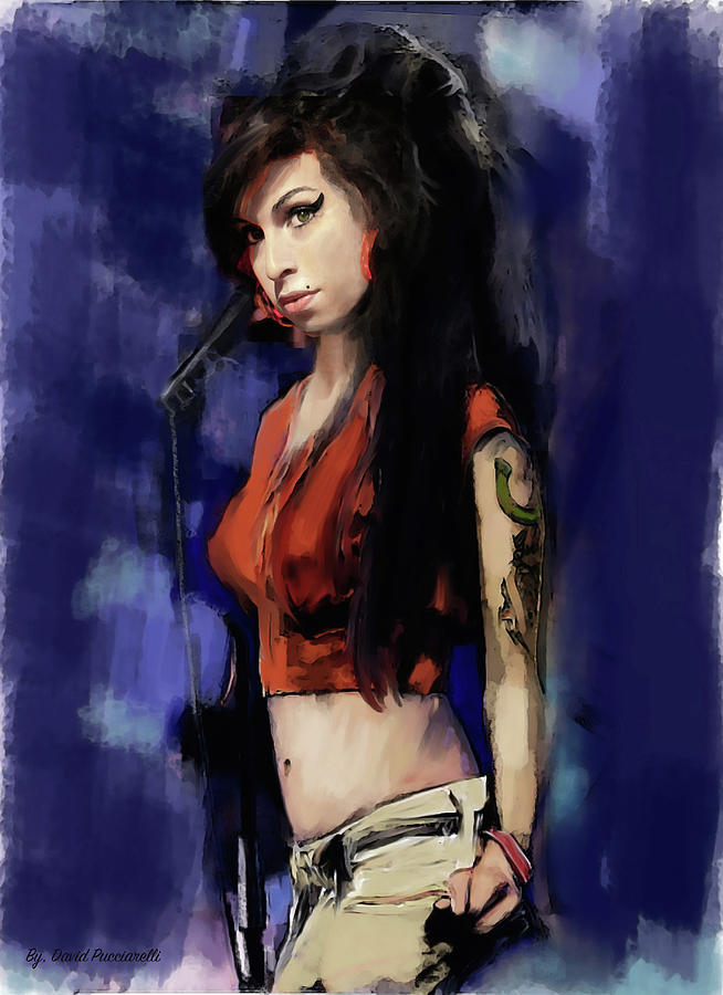Amy Winehouse Vivid Painting by Iconic Images Art Gallery David Pucciarelli