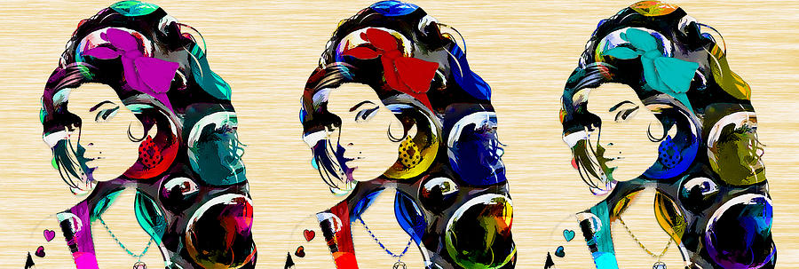 Amy Winehouse X 3 Mixed Media by Marvin Blaine