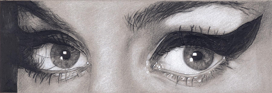 Amys eyes Drawing by Rob De Vries