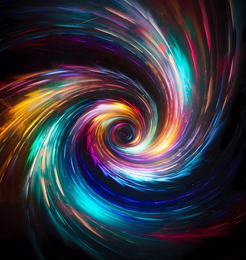 An abstract representation of space-time warp showing a whirlwind of ...