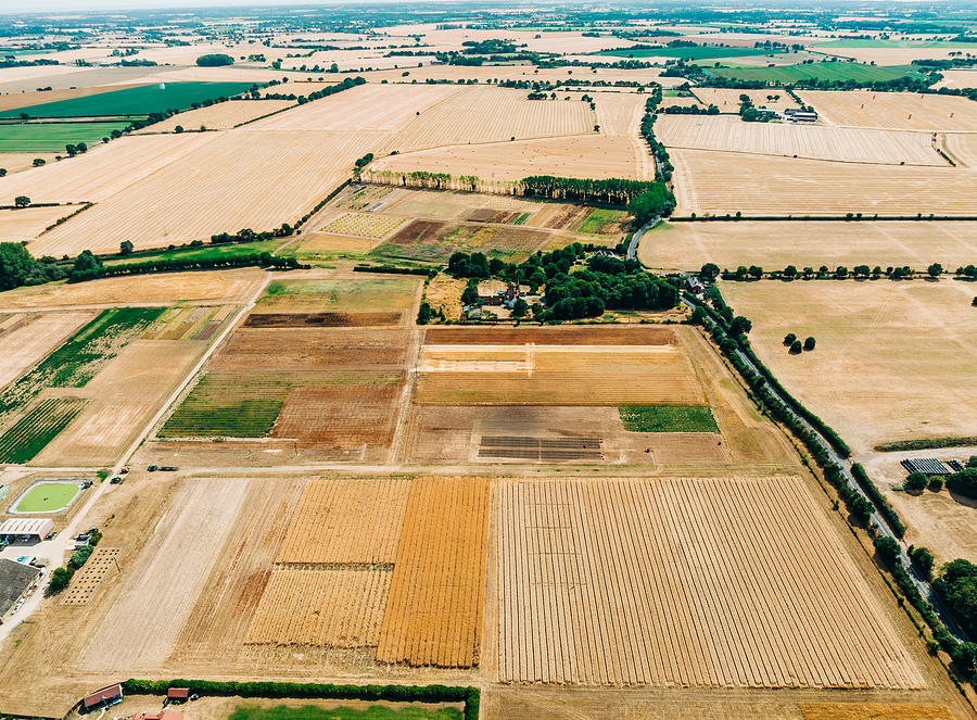An aerial view of fields during a drought Photograph by Karl Hendon An aerial view of fields during a drought Photograph by Karl Hendon