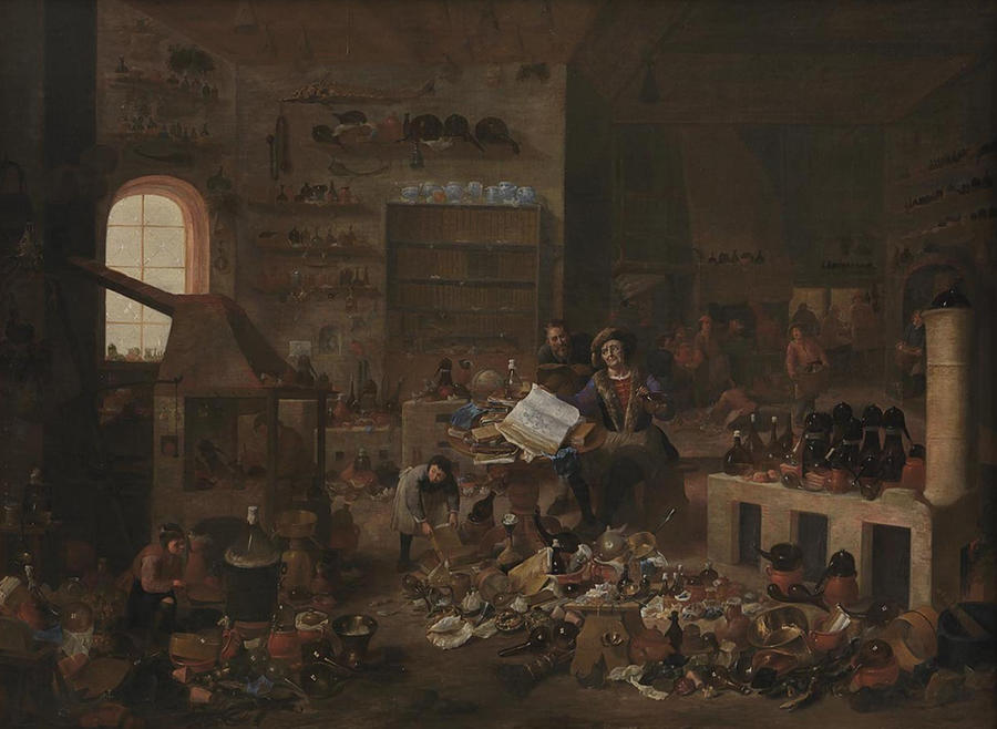 An Alchemist in his Laboratory Painting by Mattheus van Helmont
