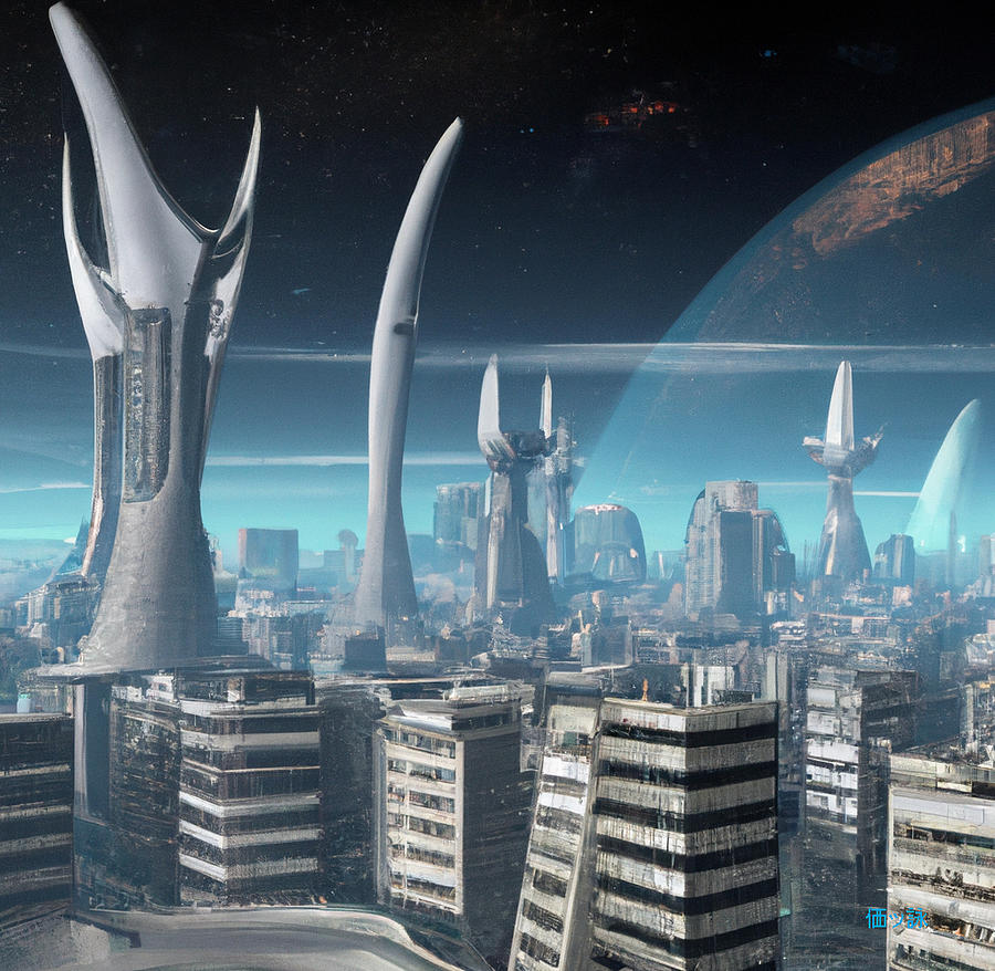 An Alien City On A Planet With Very Little Atmosphere Digital Art by ...