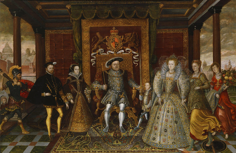Unknown Artist Painting - An Allegory of the Tudor Succession The Family of Henry VIII  by Unknown artist