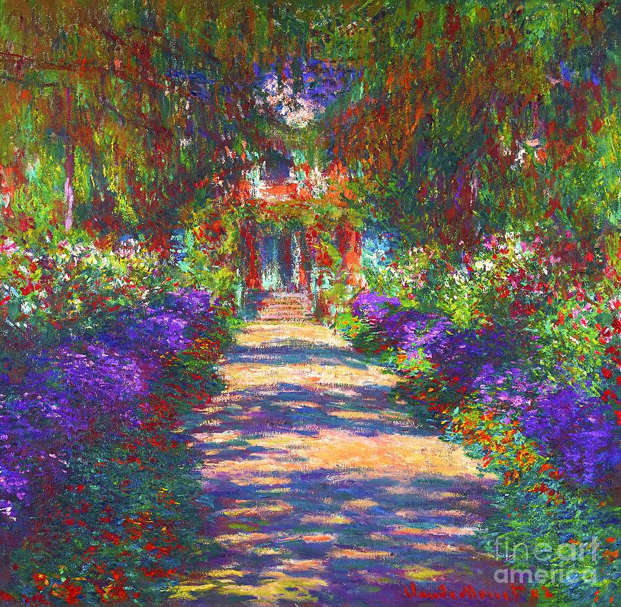 An alley in Monet's garden in Giverny Painting by Claude Monet - Fine ...