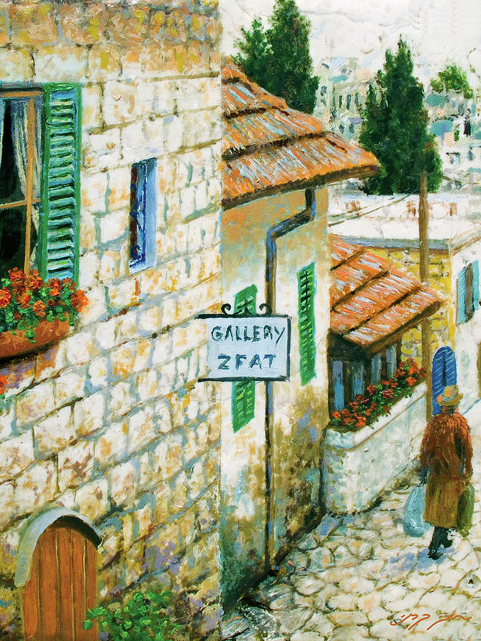 An alley in the old city, by Miki Karni Painting by Miki Karni
