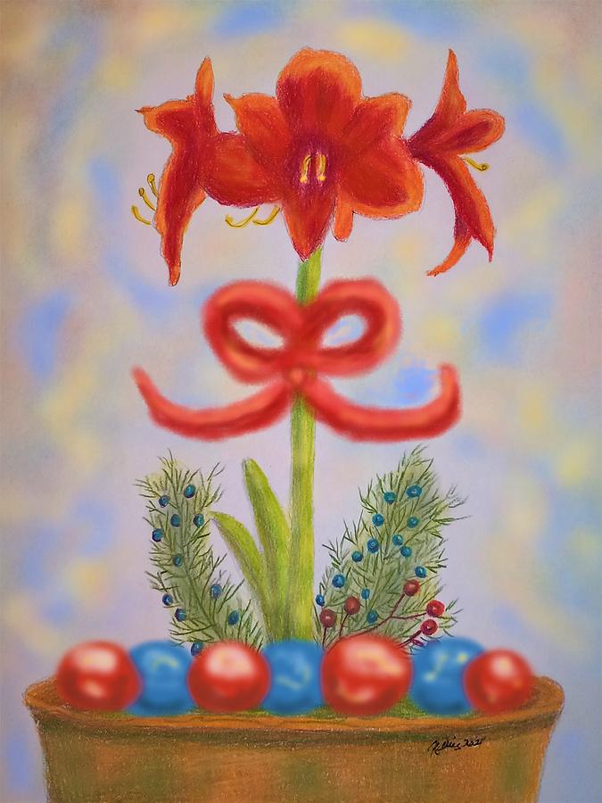 An Amaryllis For You Drawing by Angela Davies