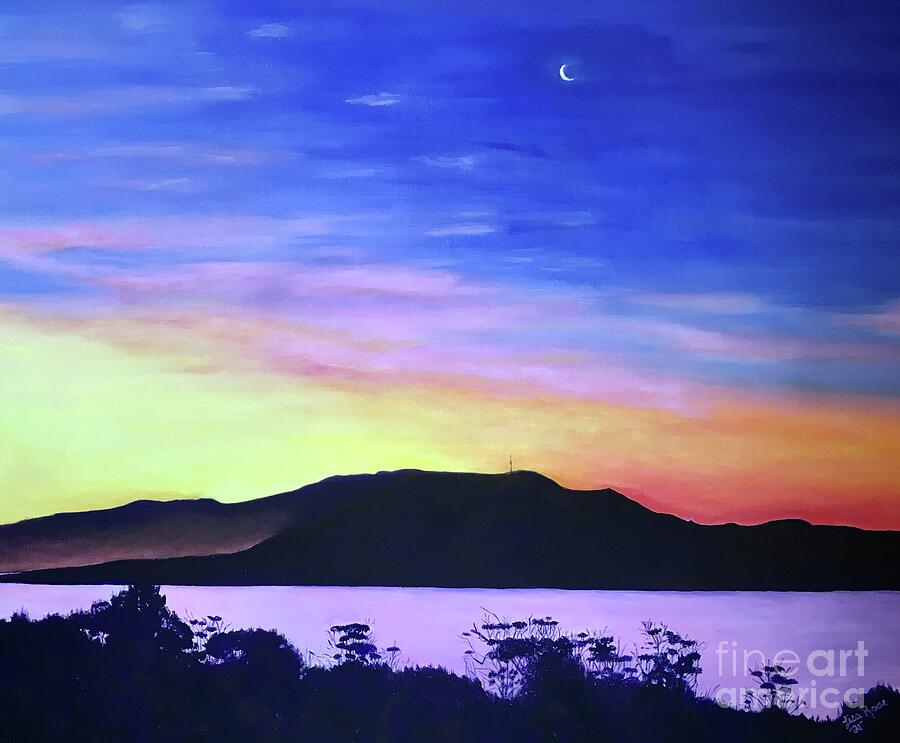 An Amazing View of Mt Wellington Painting by Lisa Rose Musselwhite