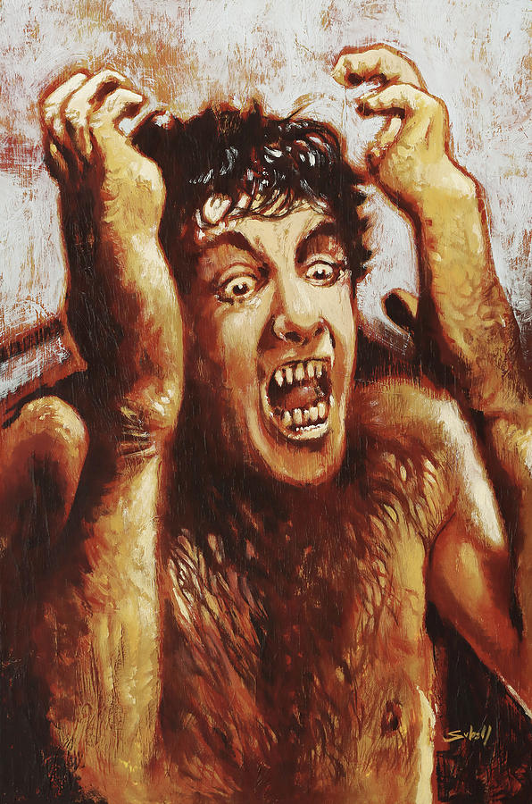 An American Werewolf in London - David Naughton Painting by Sv Bell