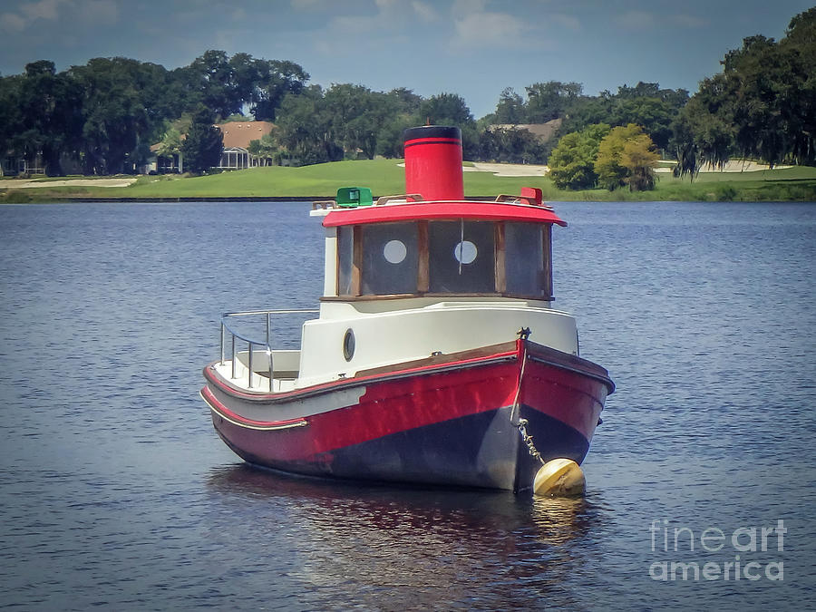 An Anchored Red White And Blue Tugboat Photograph by Philip And Robbie Bracco