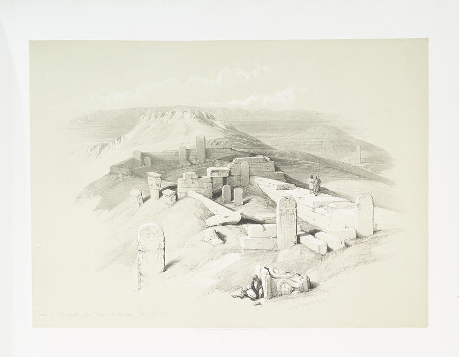 An Ancient Egyptian Temple on Gebel Garabe ca 1842 - 1849 by William Brockedon Painting by Artistic Rifki