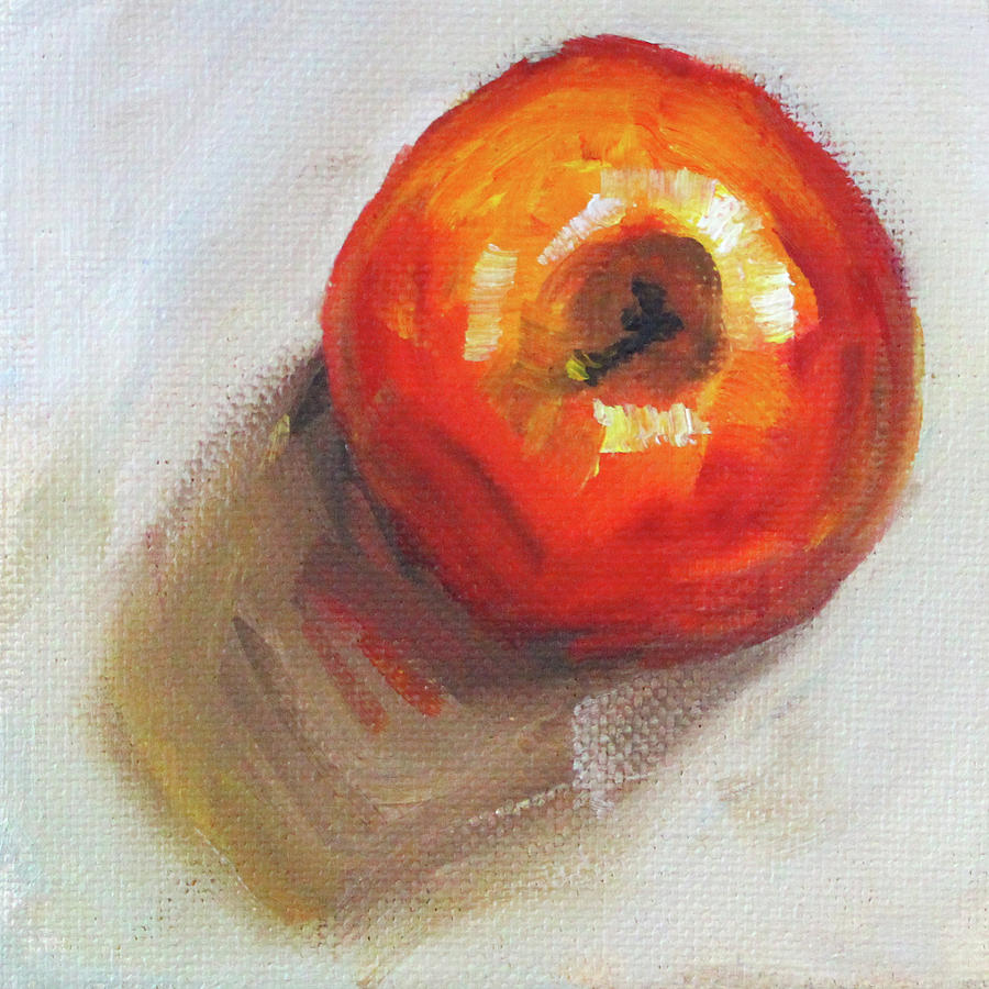 Still Life Painting - An Apple by Nancy Merkle
