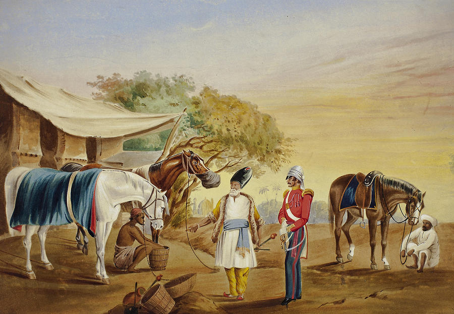 An Arab Horse Merchant Drawing by Unknown Artist