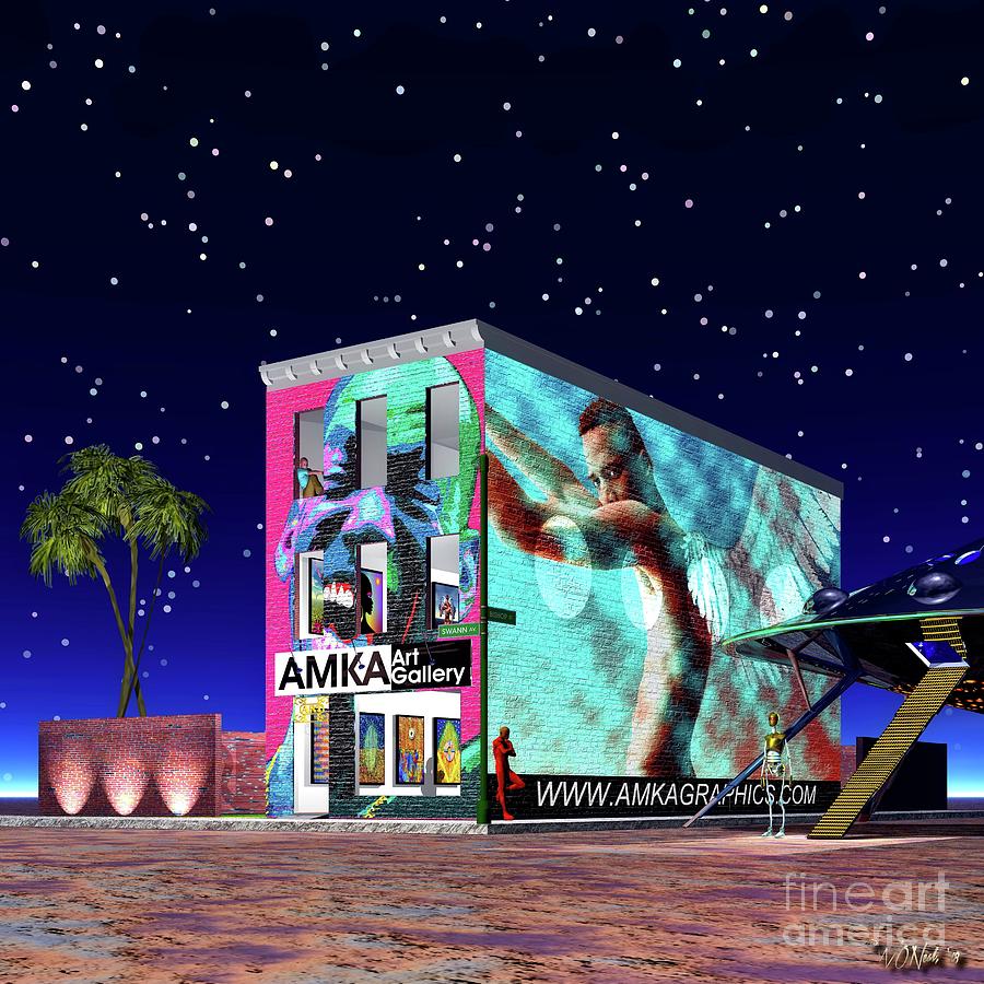 Surrealism Digital Art - The Art House Oasis by Walter Neal