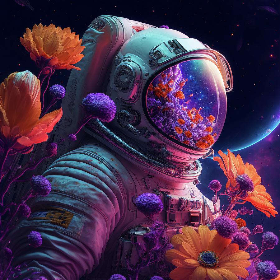 An Astronaut's Psychedelic Odyssey Painting by Constantin Sumanariu ...