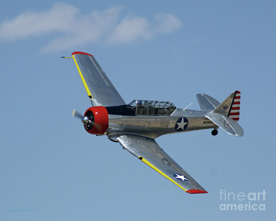 A North American AT-6 Texan trainer performs for the crowd Photograph by Kenny Bosak