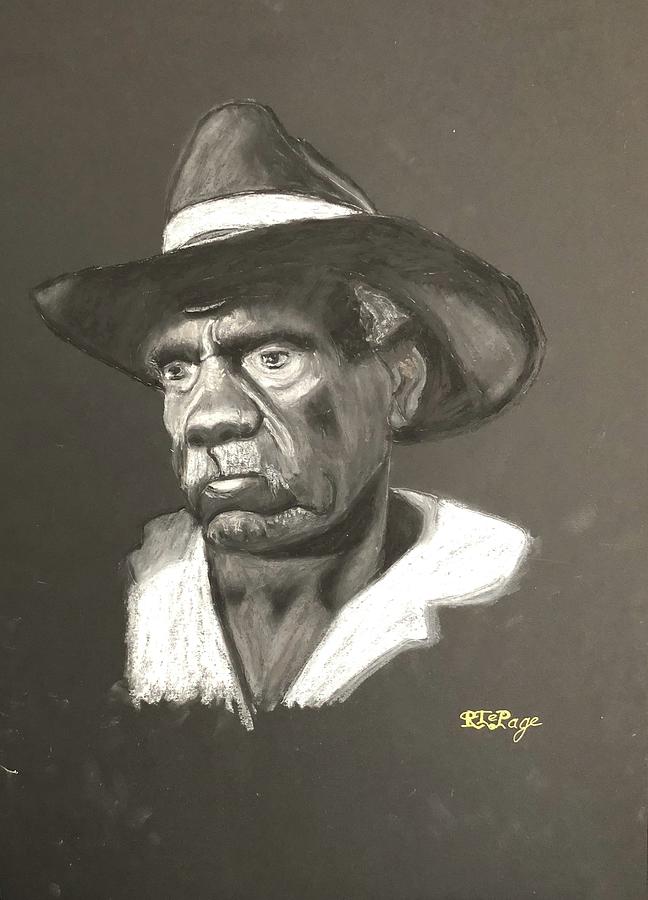 An Australian,  Aboriginal/ indigenous, Stockman. #2 Pastel by Richard Le Page