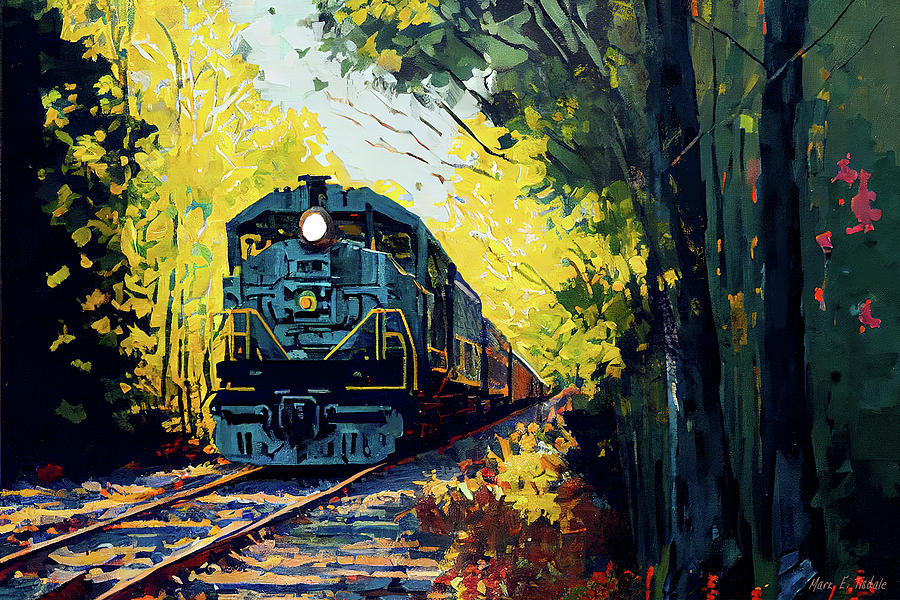 An Autumn Day - Railroad Dreaming Digital Art by Mark Tisdale