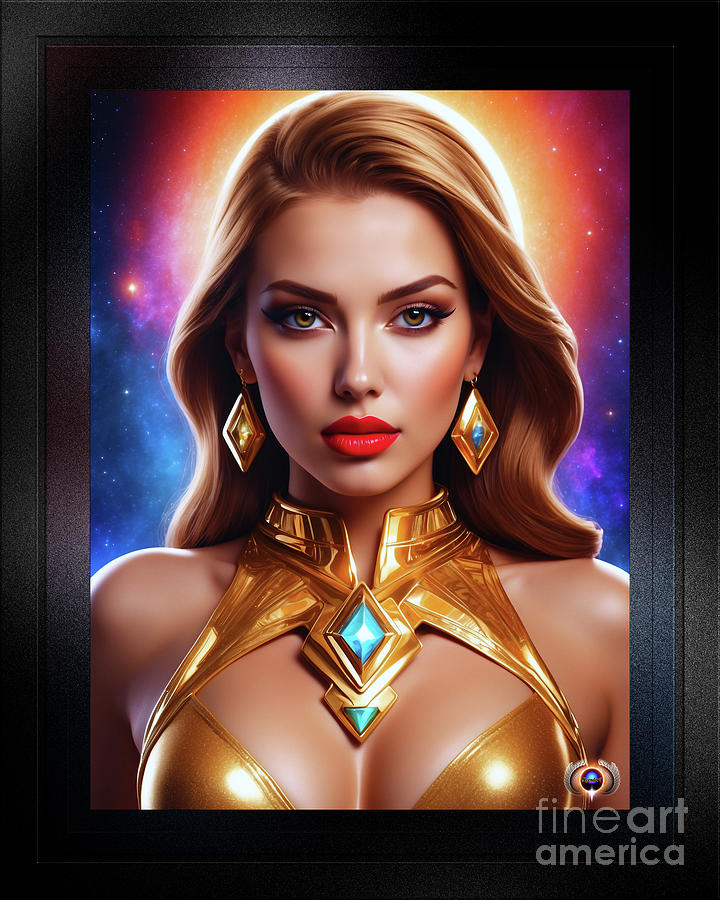 An Enchantress Pin Up Girl Poster Art Alluring AI Concept Art Portrait by Xzendor7 Painting by Xzendor7
