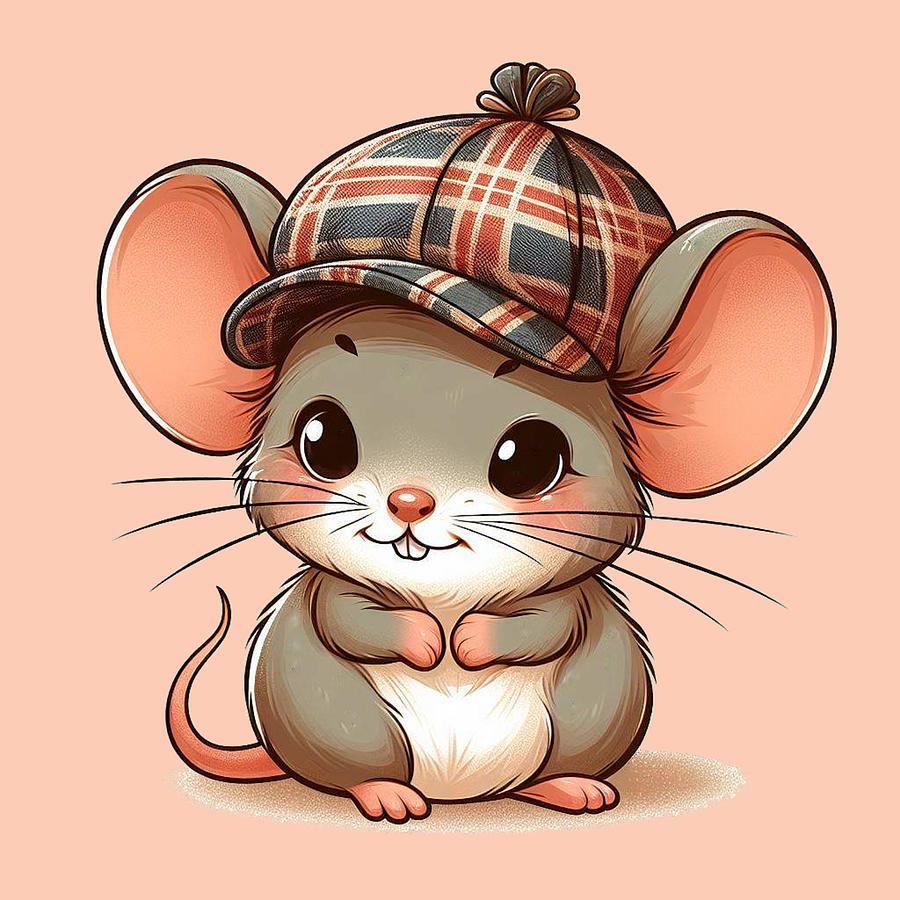 An English Chap Mouse Painting by Kelly Mills