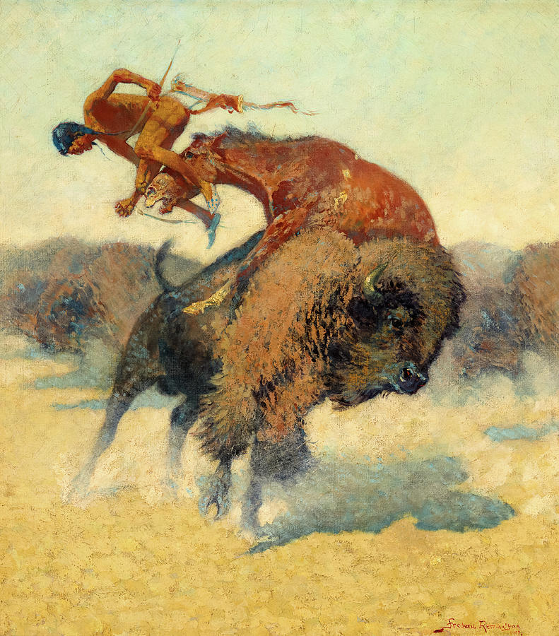 An Episode Of The Buffalo Hunt 1908 Painting By Frederic Remington   An Episode Of The Buffalo Hunt 1908 Frederic Remington 