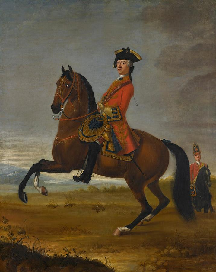 An equestrian portrait of an officer of the st troop of horse grenadier ...