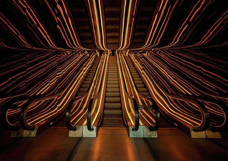 An Escalator in Abstract Photograph by Sylvia Goldkranz
