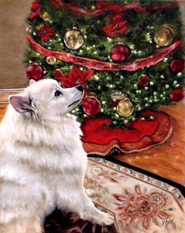 An Eskie Christmas Painting by Dr Pat Gehr