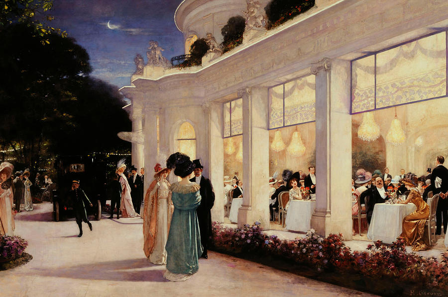 An Evening at Pre-Catelan Painting by Henri Gervex