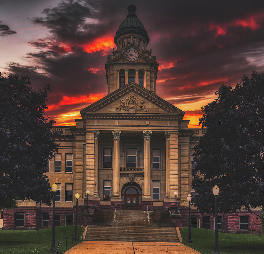 Sunset Photograph - An Evening at the Old Courthouse by Mountain Dreams