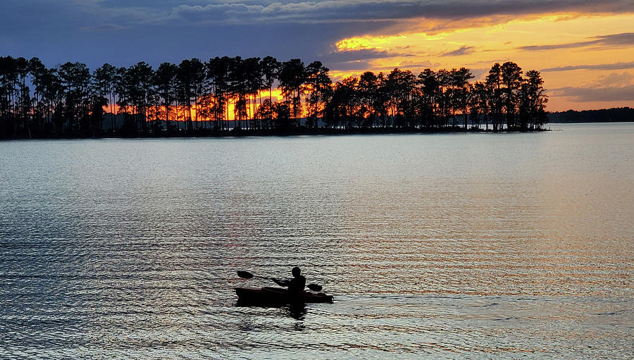 An Evening Kayaker Photograph by Brian Hare