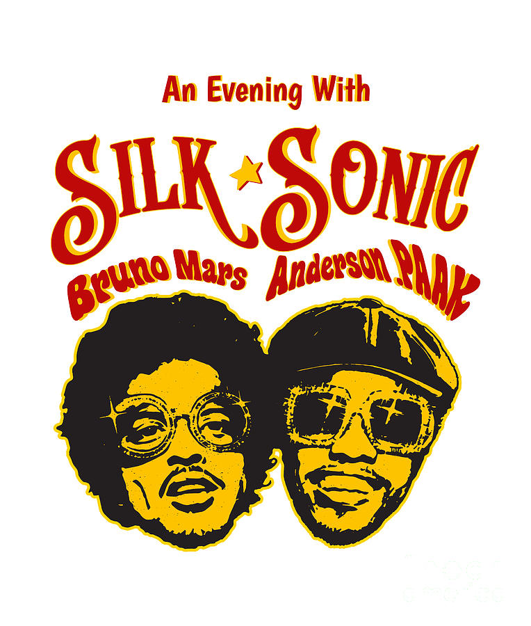 An Evening With Silk Sonic Bruno Mars Anderson Paak Digital Art By Kirania Finest Fine Art America 